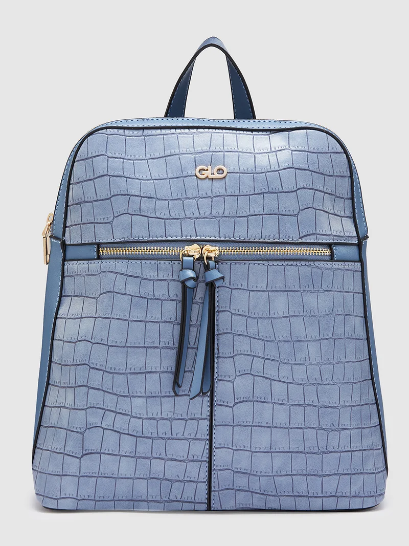 جلو باص Globus Women Blueish Grey Textured Smart Casual Backpack